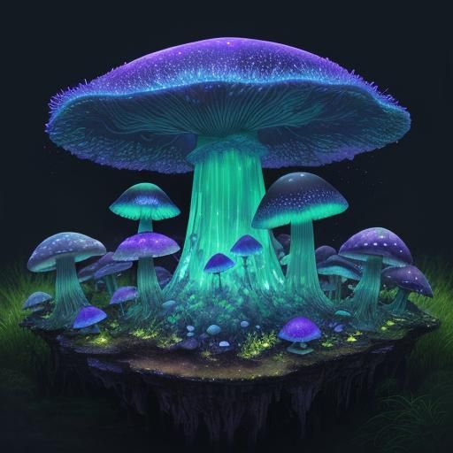The Radiant Umbra Shroom: A Cosmic Mushroom in All Its Biolu...