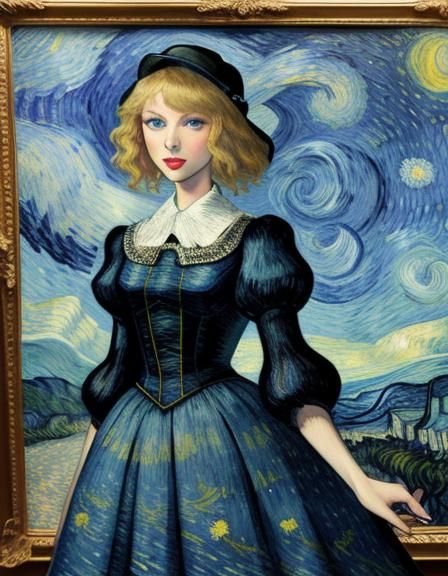Taylor Swift as painted by Vincent van Gogh