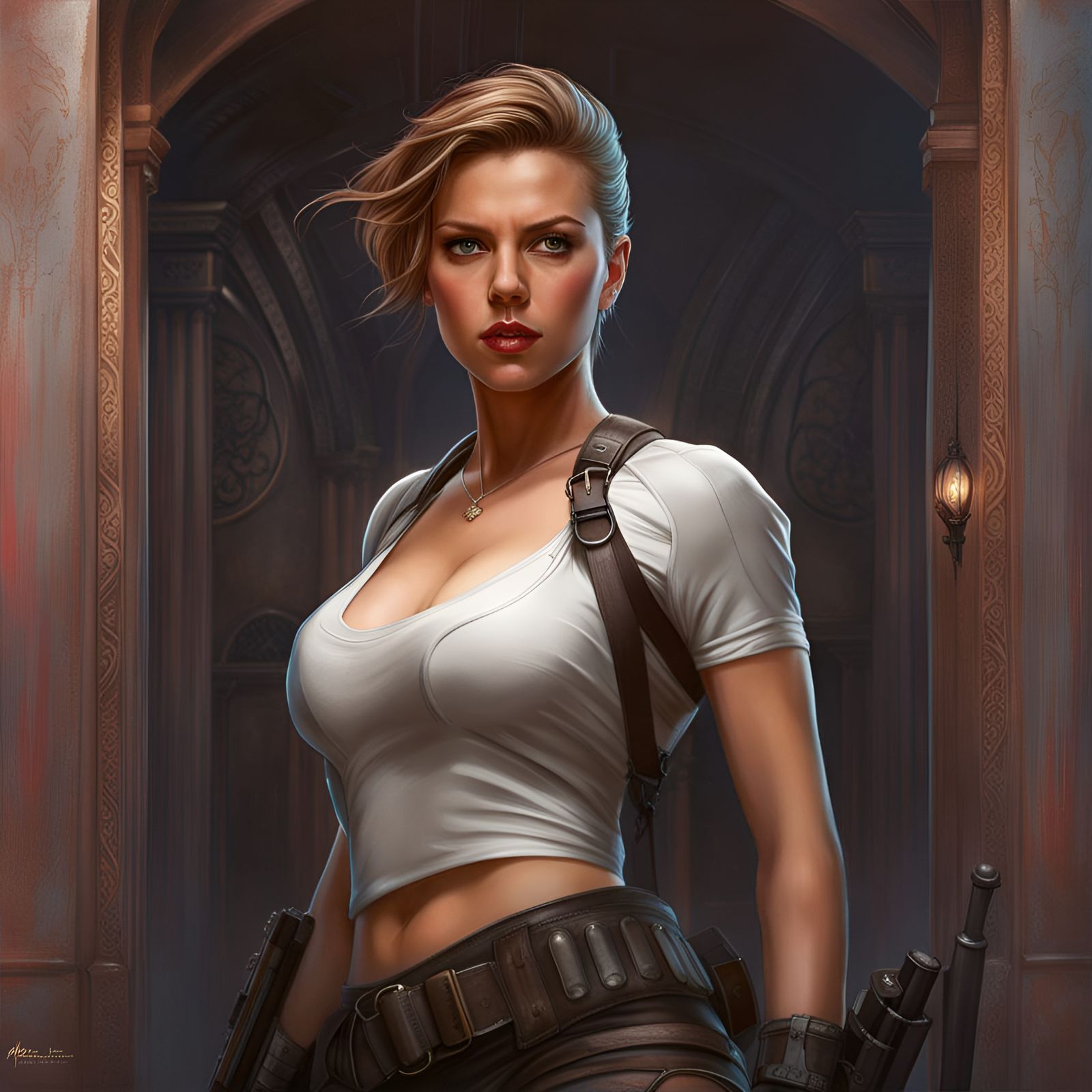 Scarlett Johansson as Lara Croft V2 - Tombraider, by Lord Elboron.