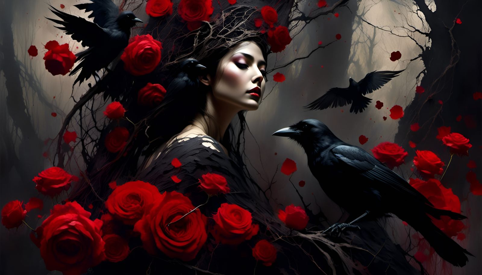 Witch Queen in Dark Fantasy Forest