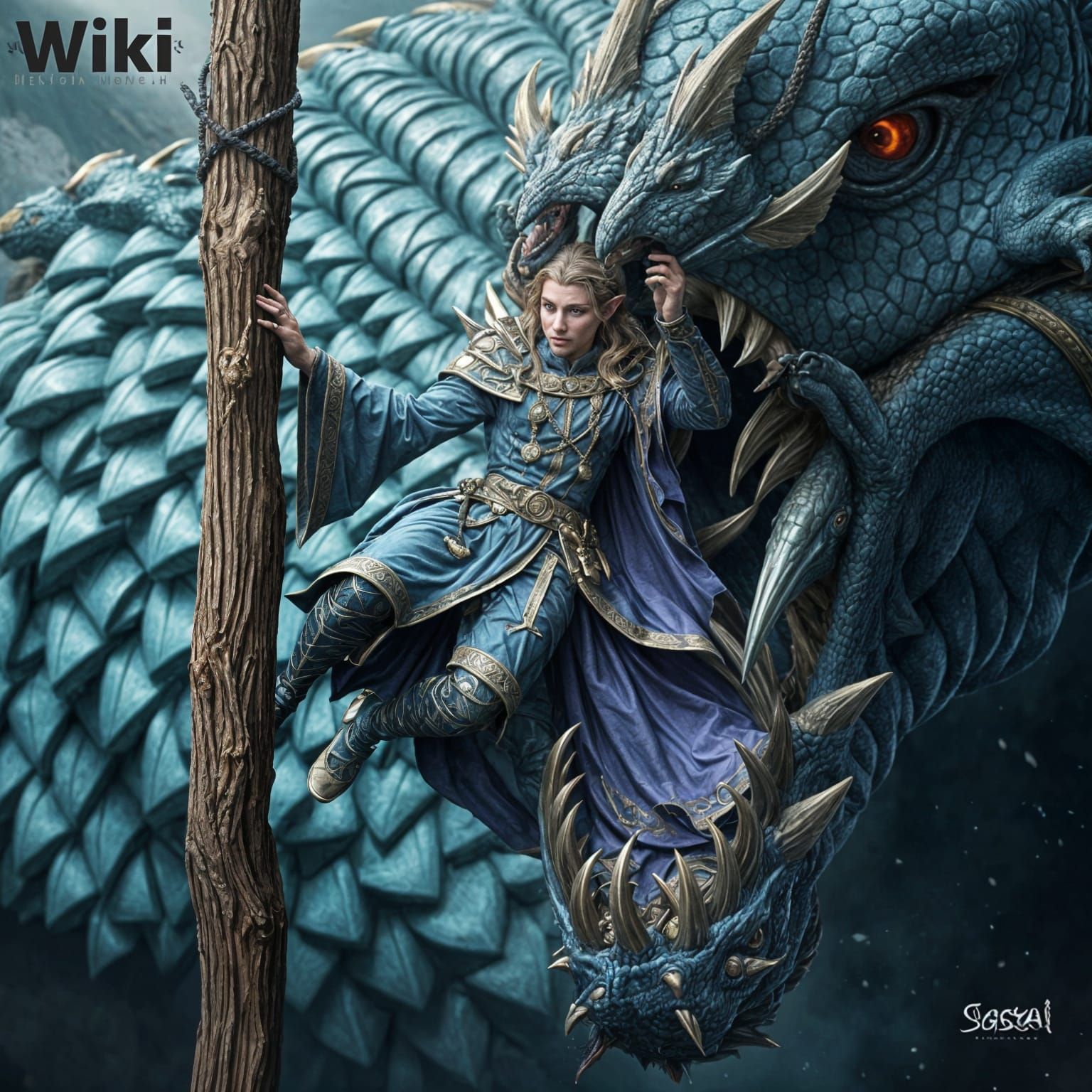 Elven Prince in Dragon's Jaw, a Hyperrealistic Masterpiece