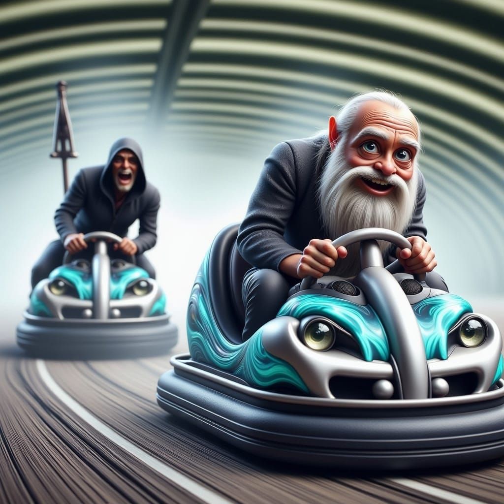 Frickin Cute Lightning Bumpercar Rush in Twirling Fog