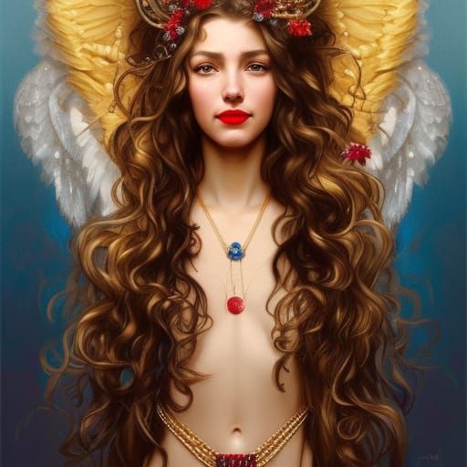 Nature Angel Portrait in Hyperdetailed Fantasy Style