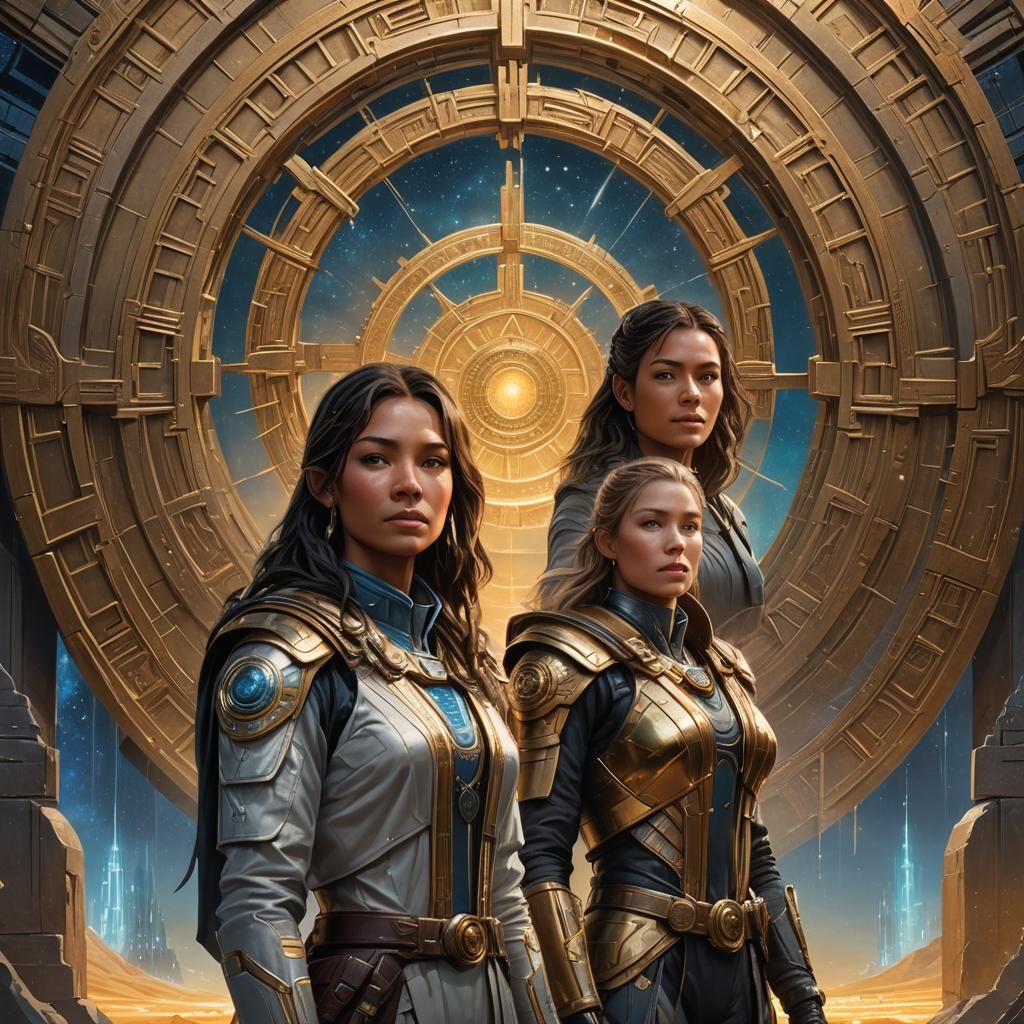 Ancient Stargate Guardians in Golden Hour