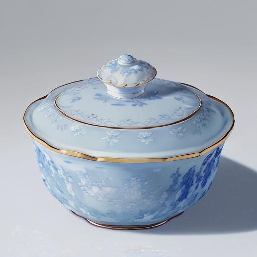 Porcelain sugar bowl with lid