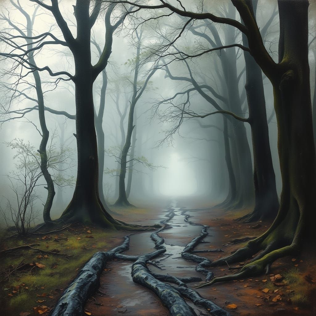 Misty Forest: An Impressionist Dreamscape