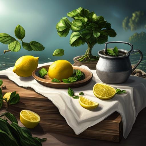 Luscious Lemon in Vibrant Fantasy Landscape