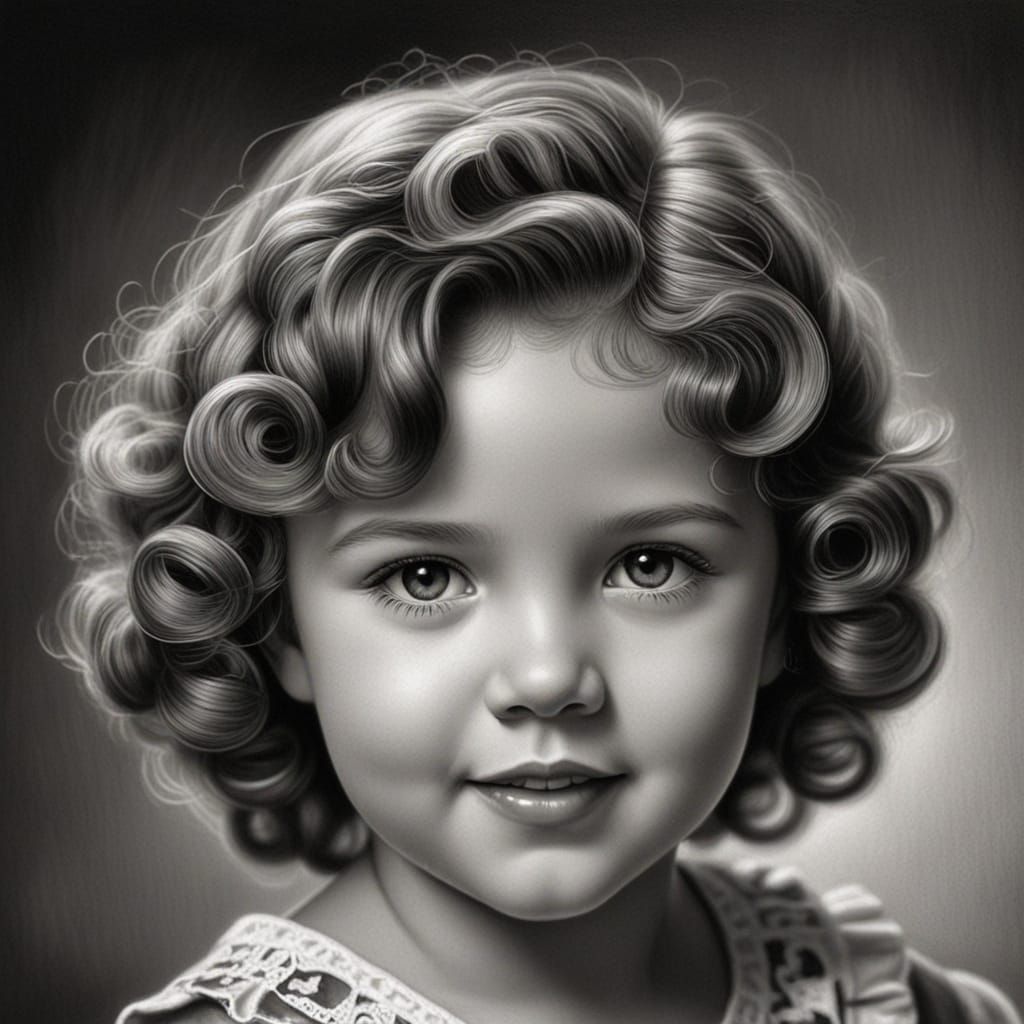 Little Girl in Vintage Portrait Style