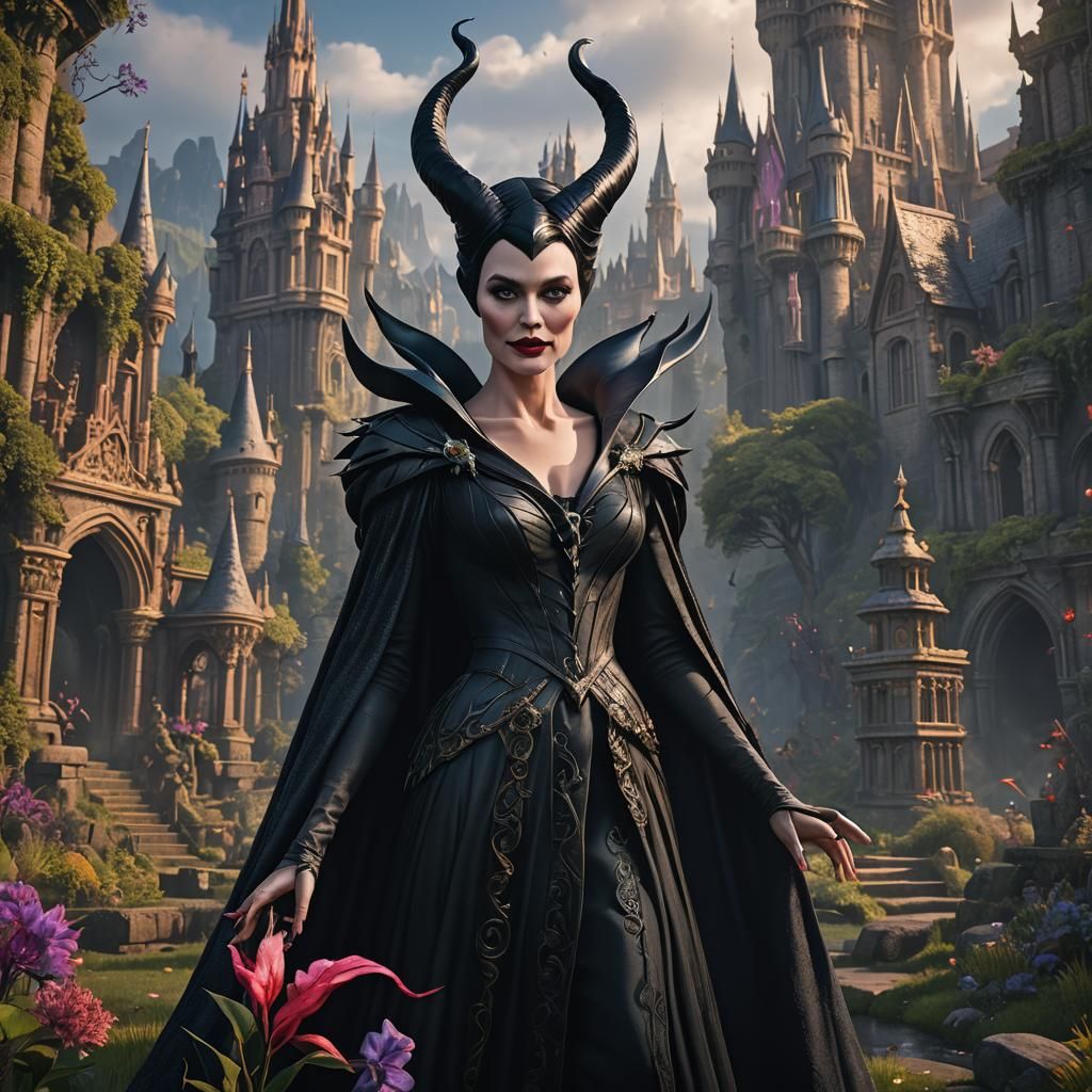 Maleficent in Elegant Fantasy Landscape