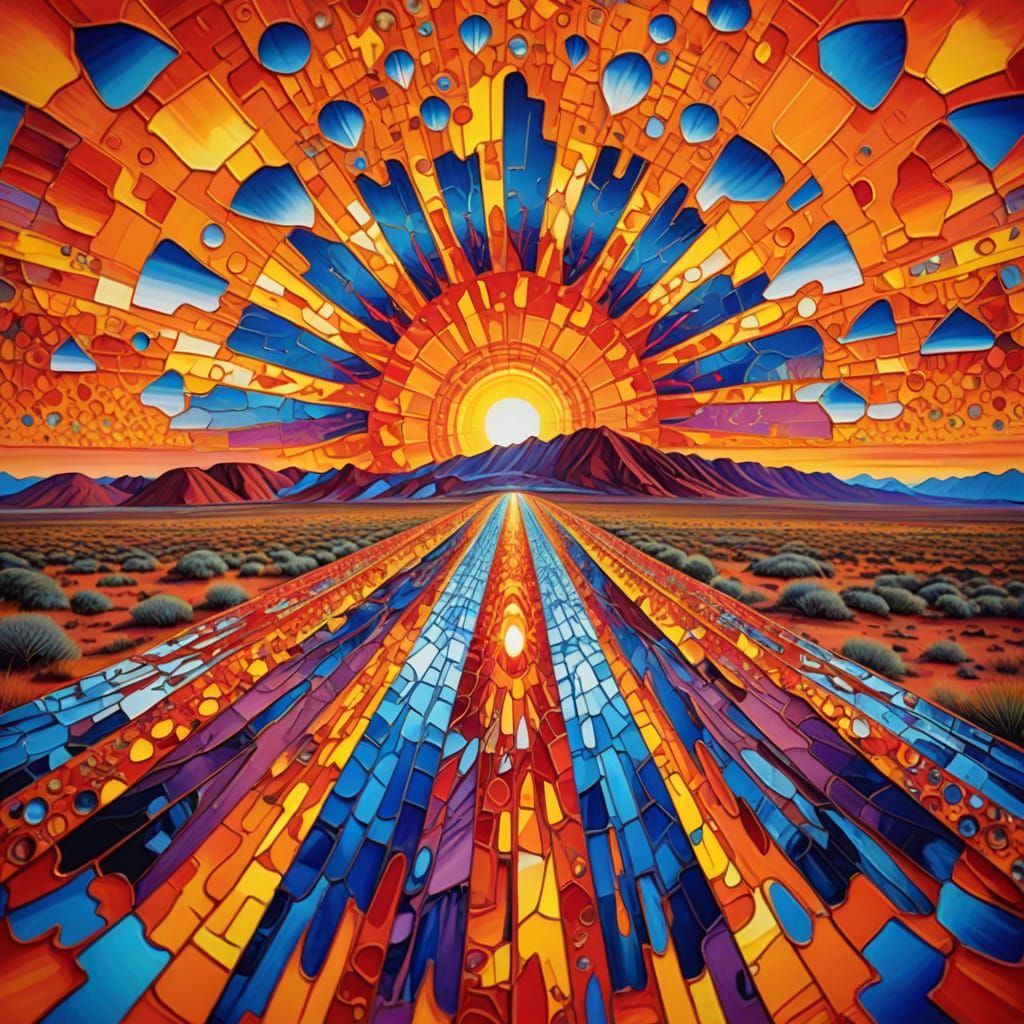 Uluru Kaleidoscope: A Surreal Peter Max Style Vision