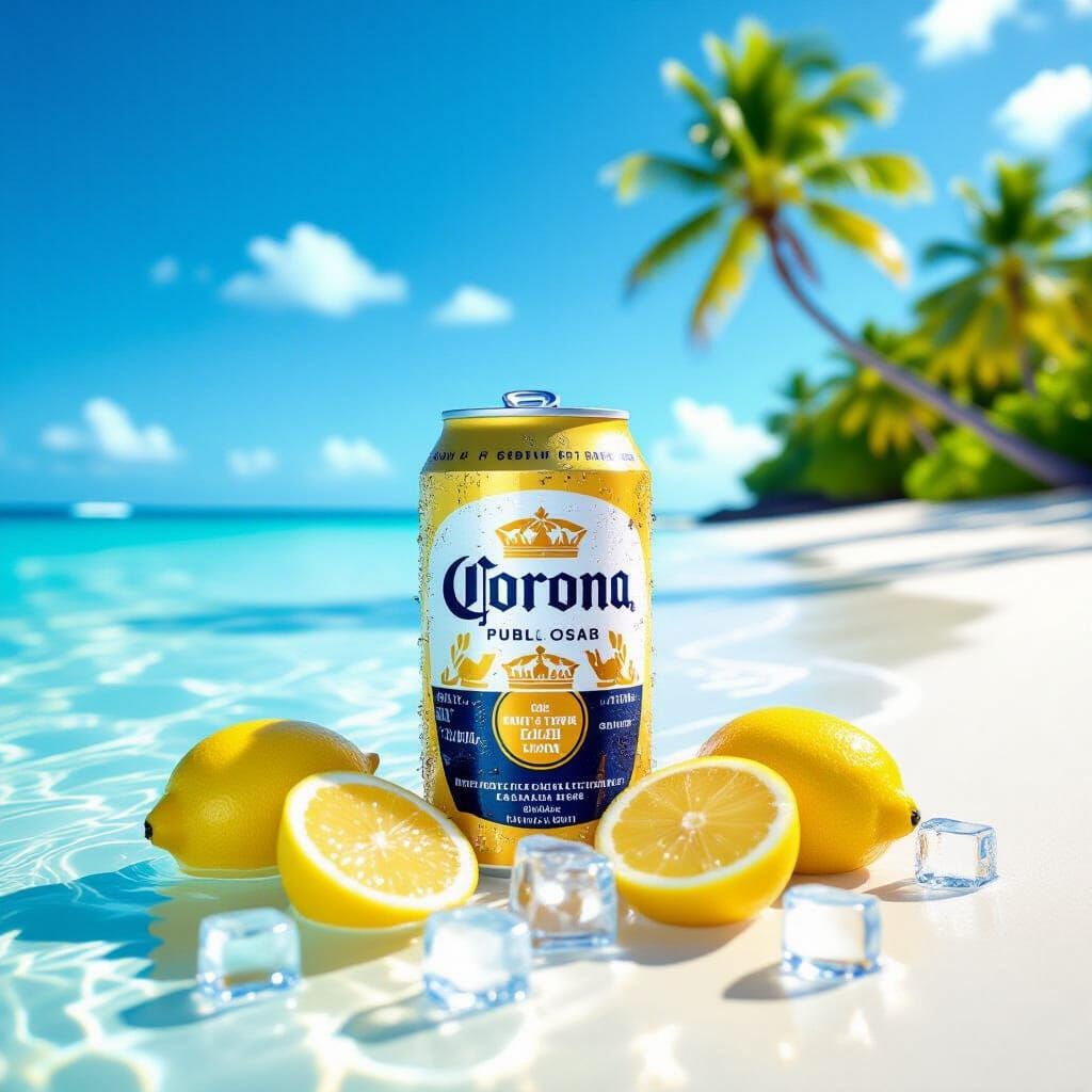 Chilled Beer on White Sand Beach