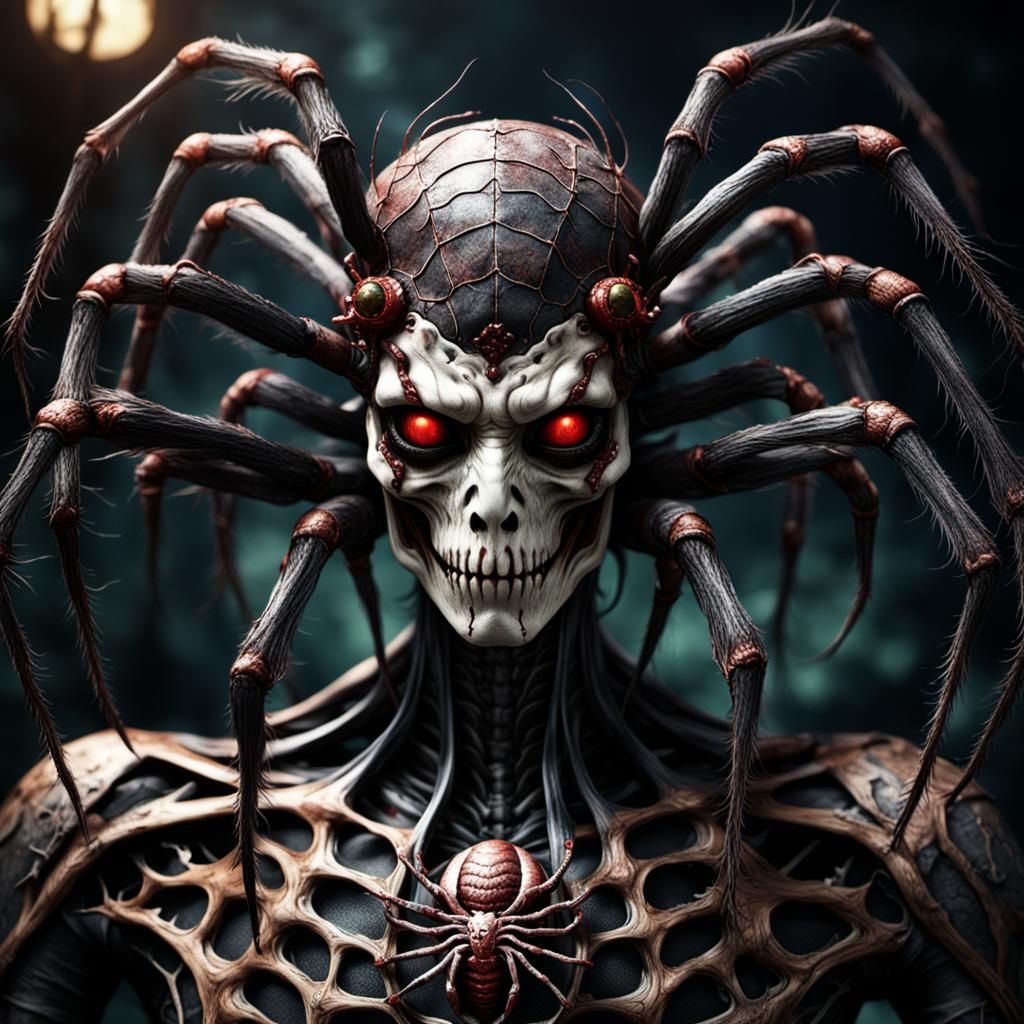 Surreal Jorogumo Goddess Emerges from Post-Apocalyptic Shado...