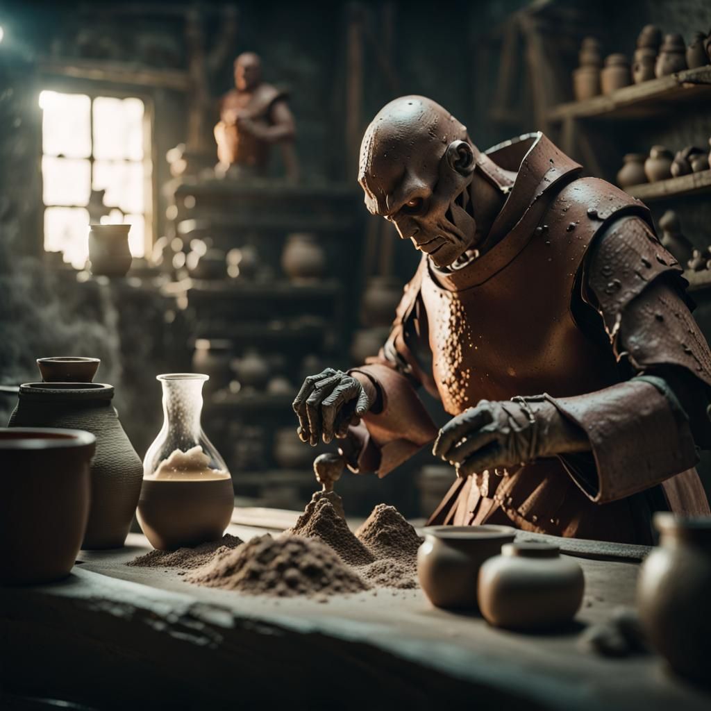 Medieval Alchemist Creates Majestic Clay Golem in Cinema-Sty...