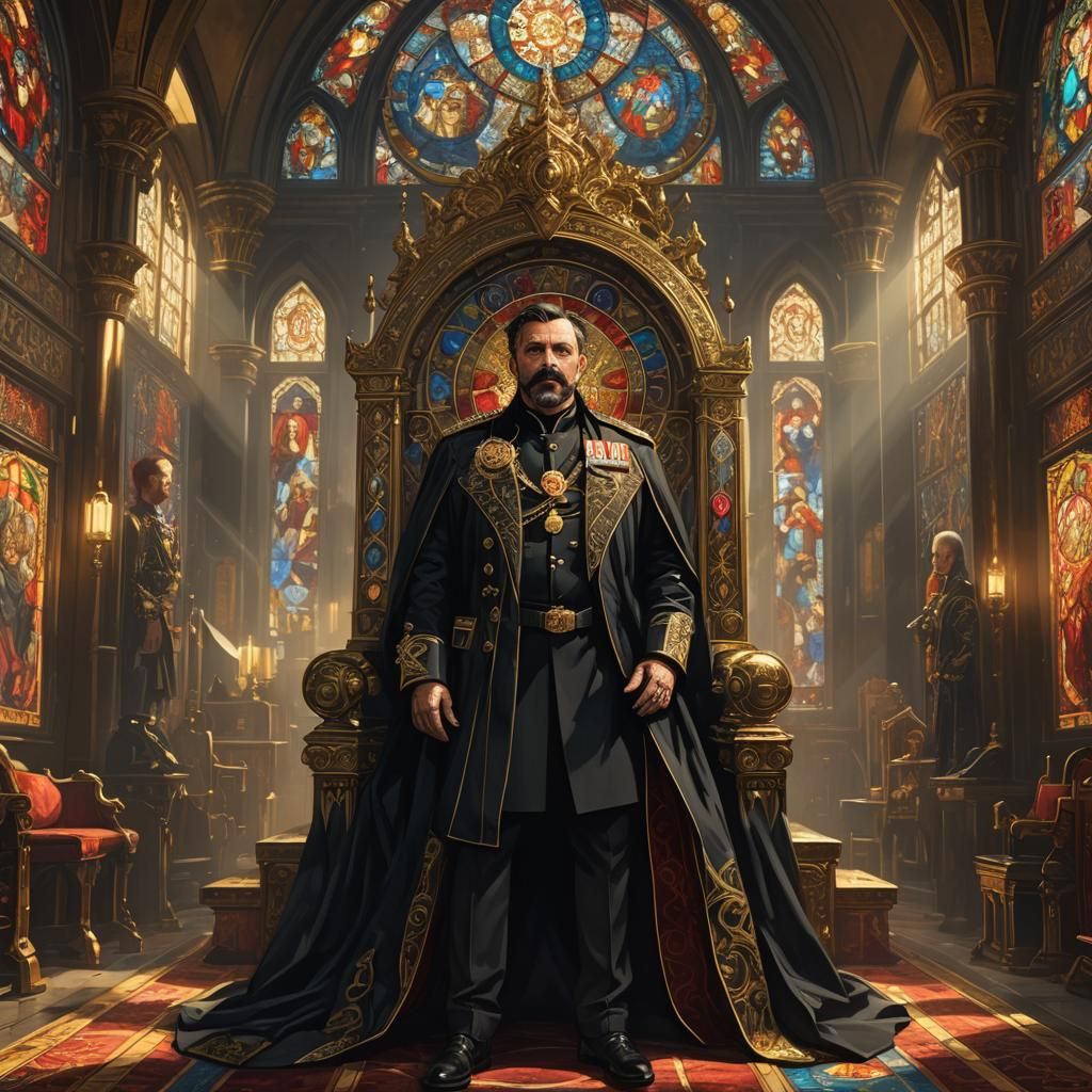 Elder Statesman in Regal Attire, Fantasy Concept Art