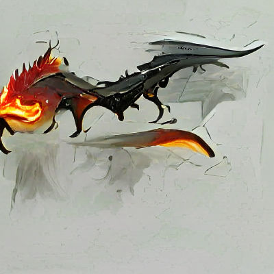 Majestic Fire-Breathing Dragon in Dark Fantasy Style