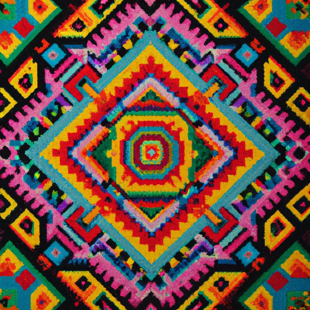 Vibrant Prism Diagram in Kaleidoscopic Yarn Art