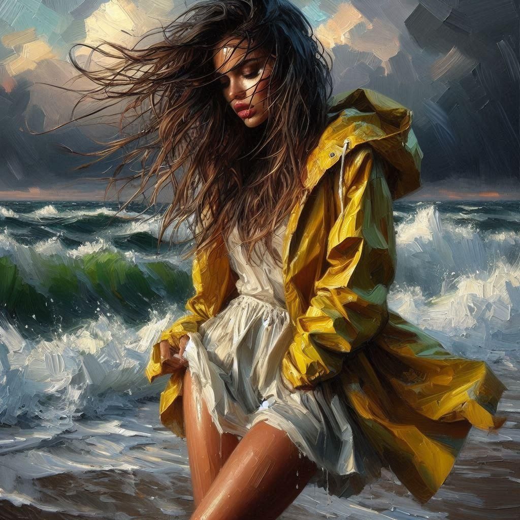 Stormy Day Impression as Oil Painting