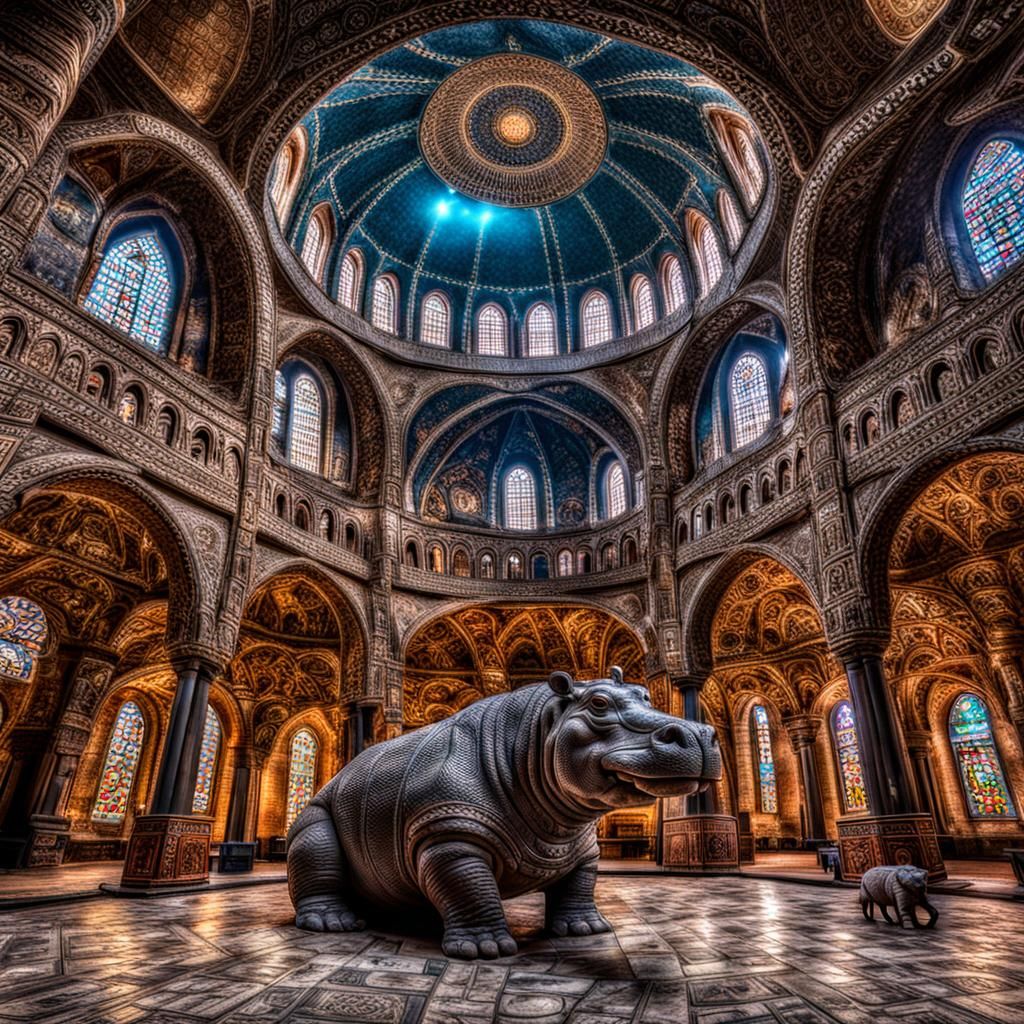 The Church of Taweret: Hyperrealistic Hippo God Temple