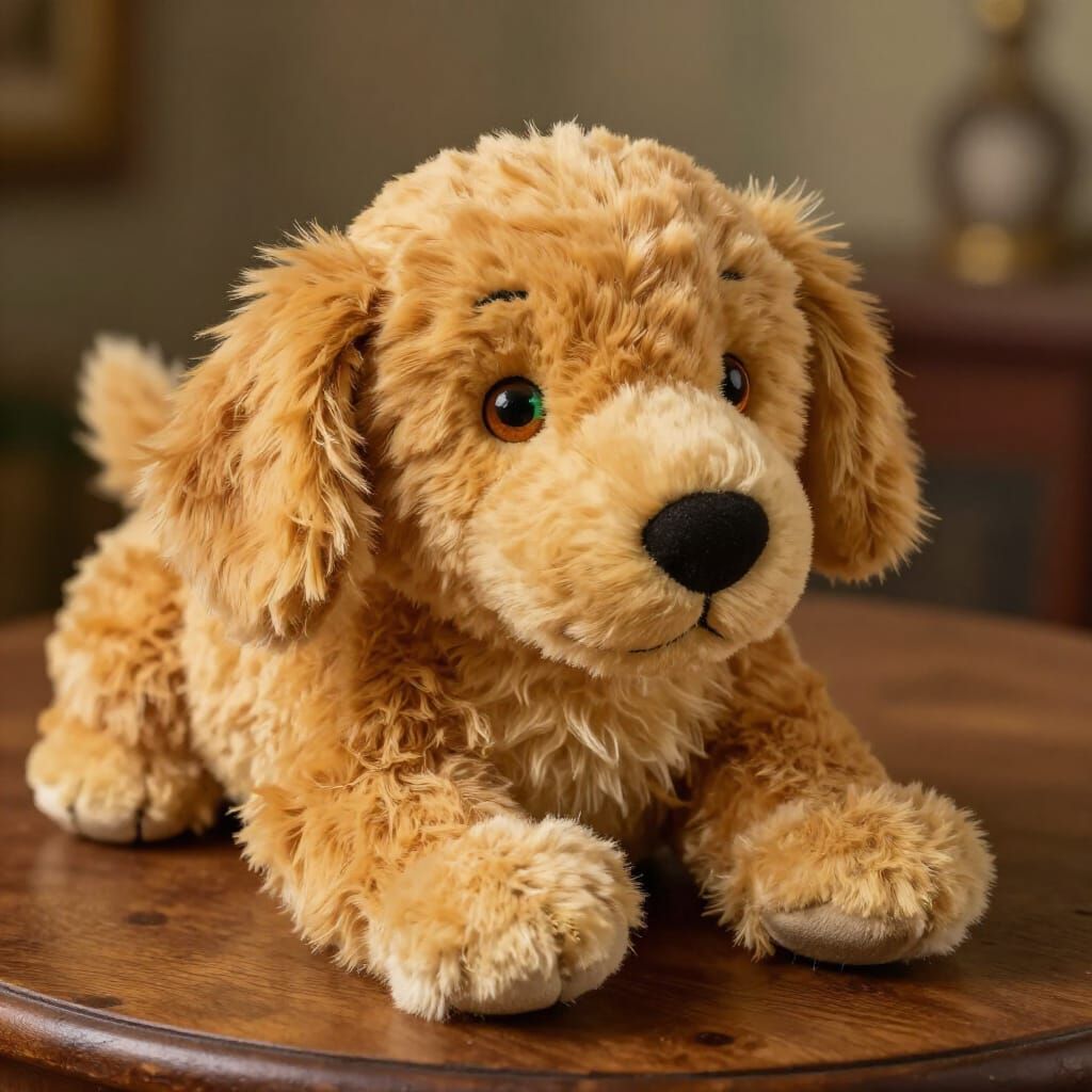 Stuffed Golden Retriever Toy with Hazel Jade Eyes