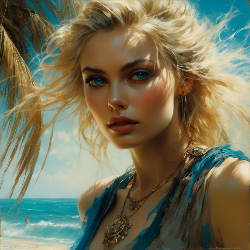 Caribbean Beauty Portrait in Macabre Fantasy Style