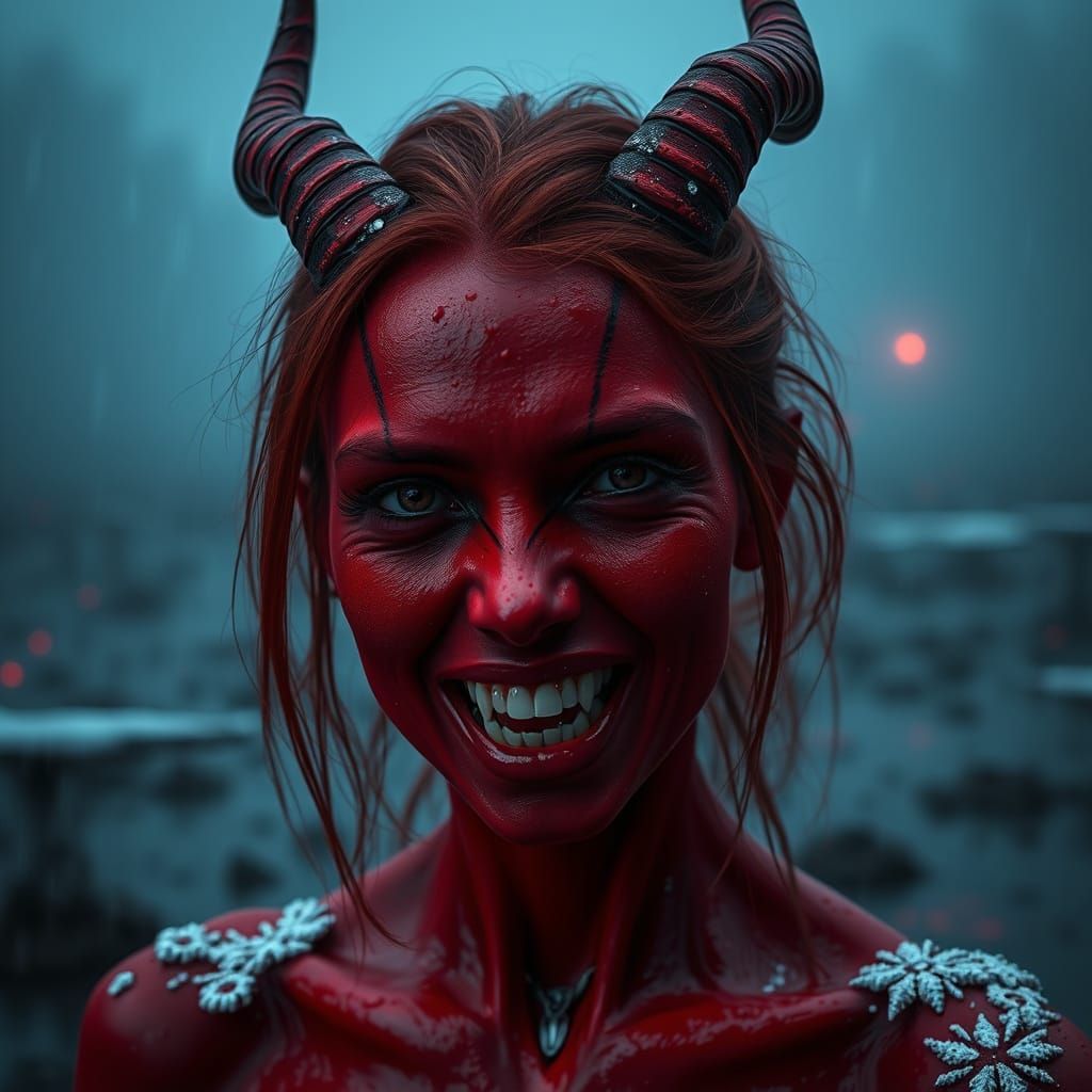 Ethereal Vampire Goddess in a Dystopian Swamp