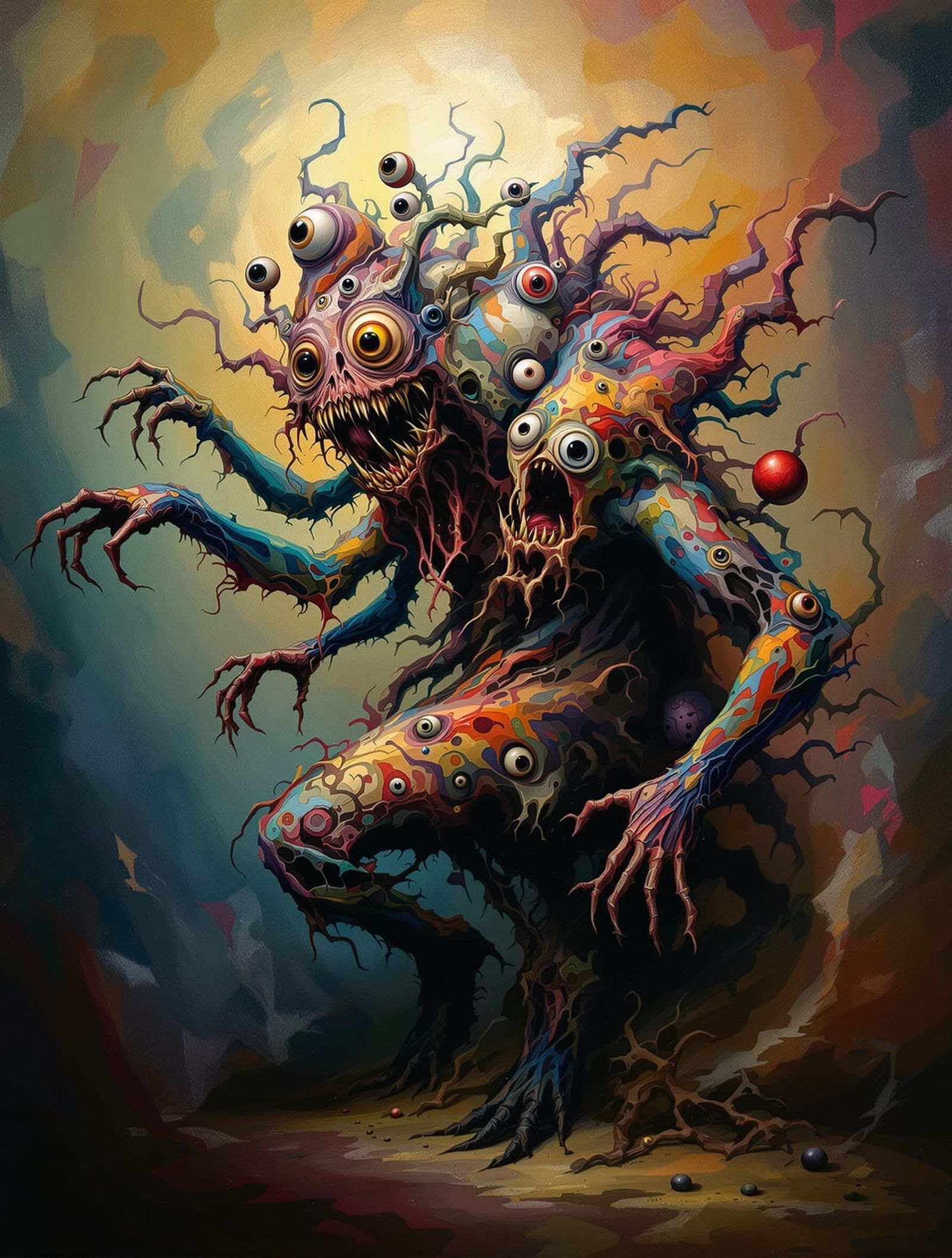 Surreal Grotesque Creature in Chaotic Dance