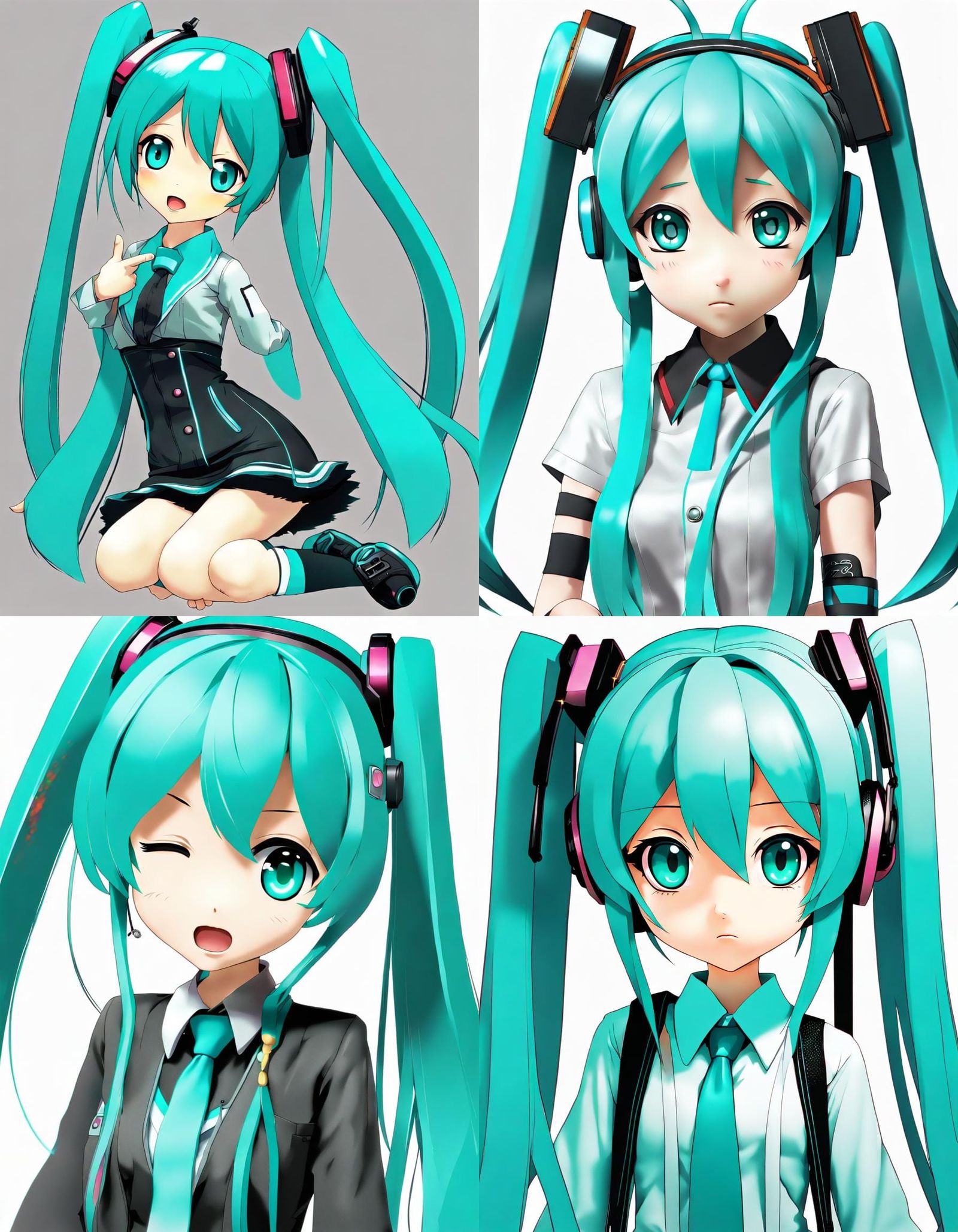 Chibi Hatsune Miku with Exaggerated Features