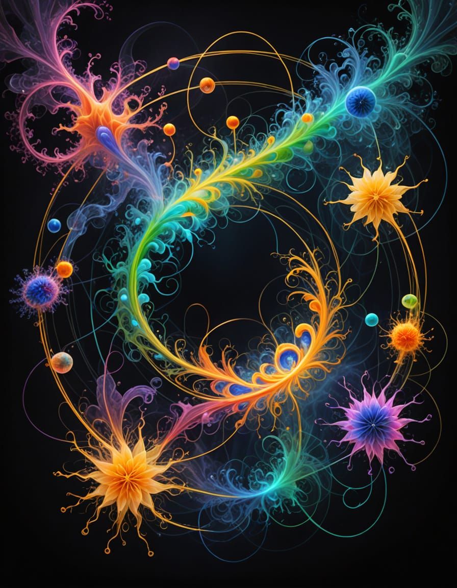 Ethereal Abstractions in Cyberpunk Aesthetic