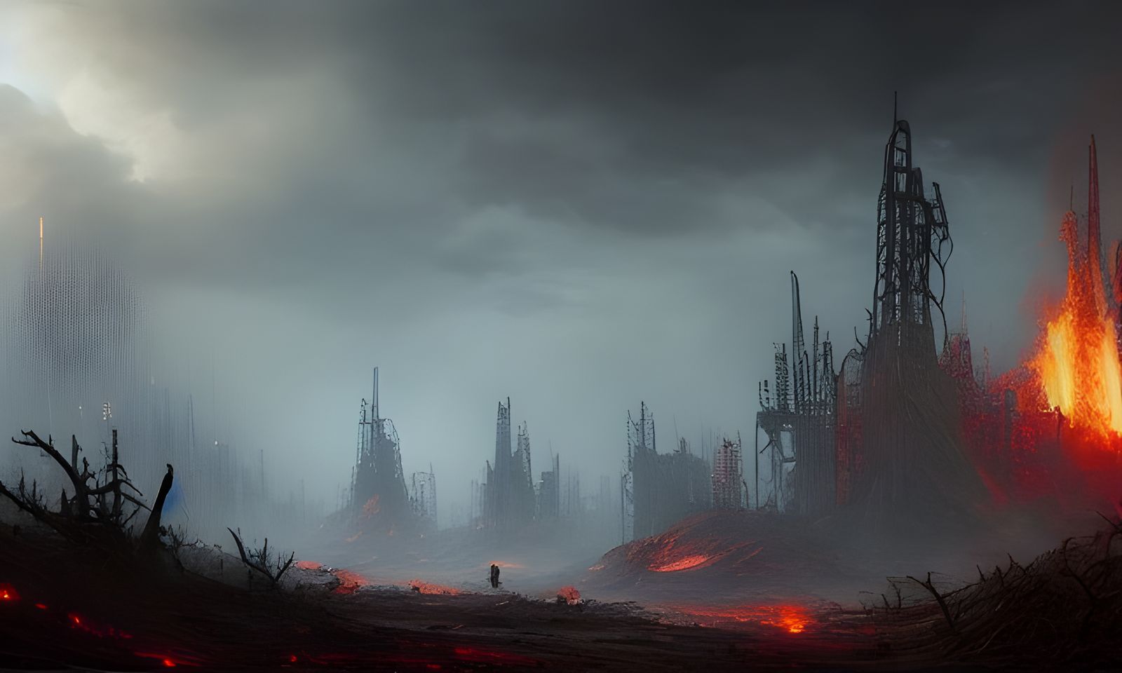 Sinister Post-Apocalyptic World Destroyed by Nukes