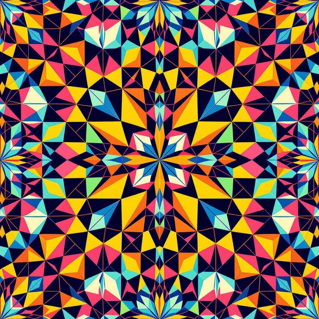 Mesmerizing Kaleidoscope of Symmetrical Op Art