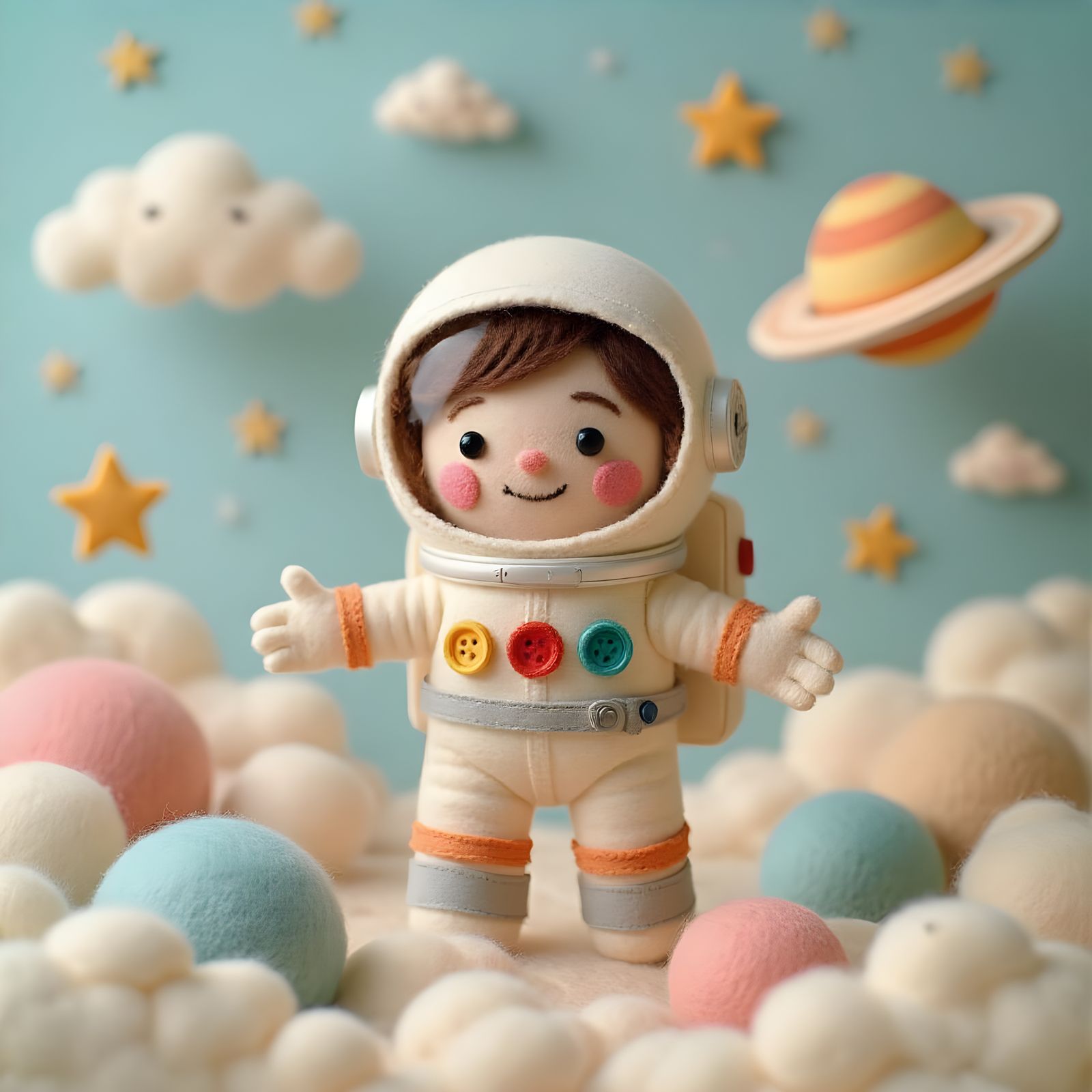 Felt Astronaut's Stop-Motion Galaxy Adventure