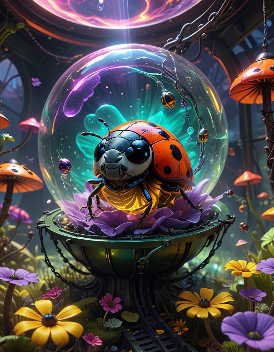 Dreamlike Scene in Neon Colors