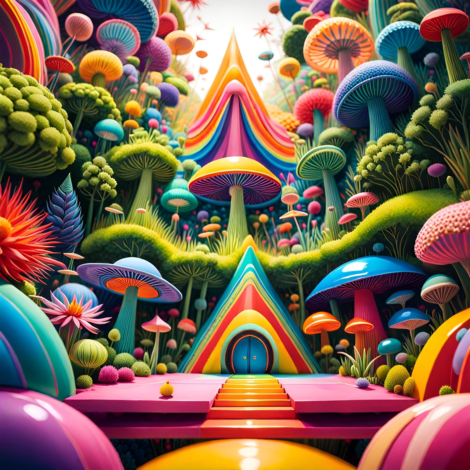 Psychedelic Bug's-Eye View of a Miniature World