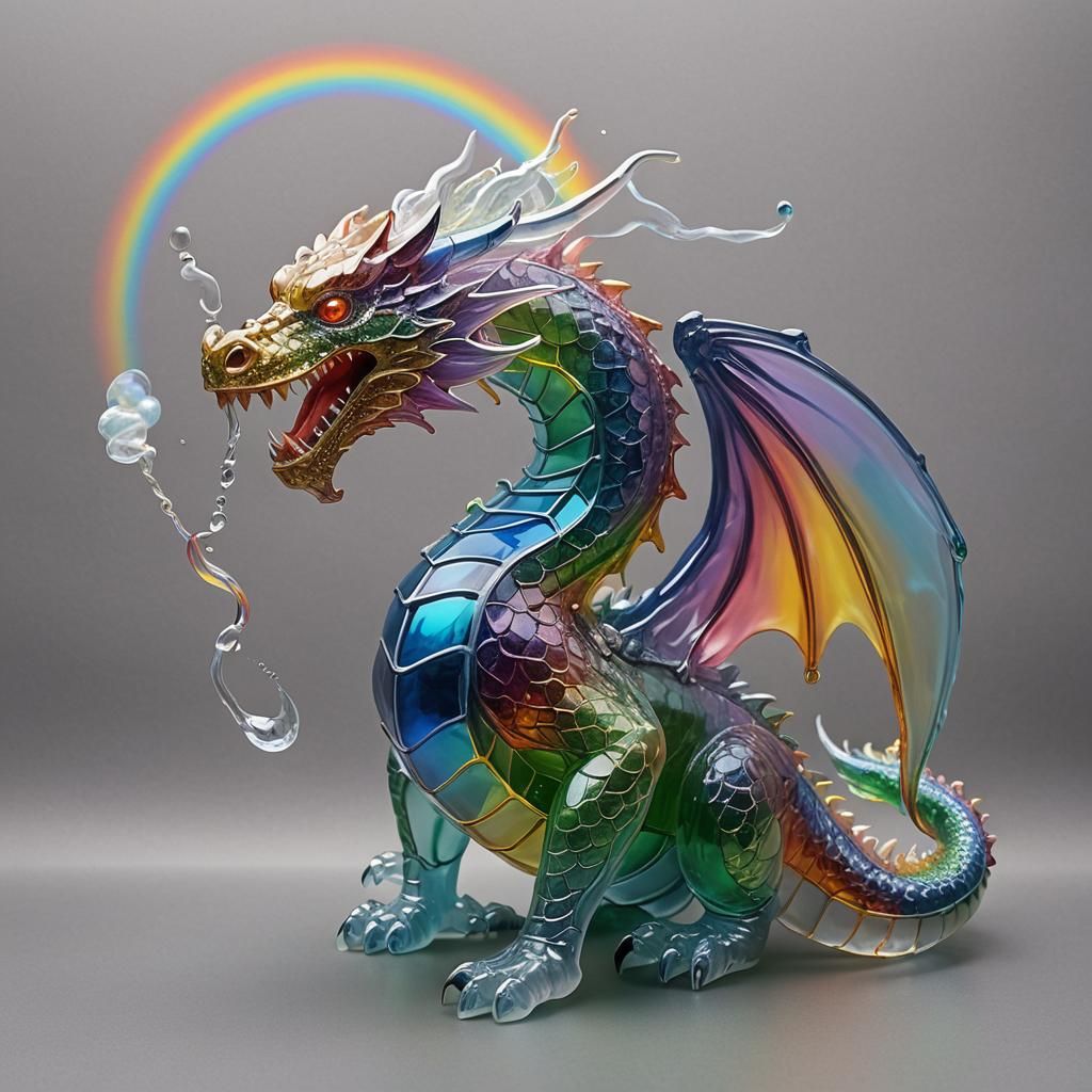 Glass Dragon Exhaling a Rainbow