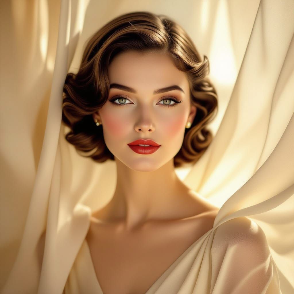 Elegant Art Deco Woman in Soft Golden Light