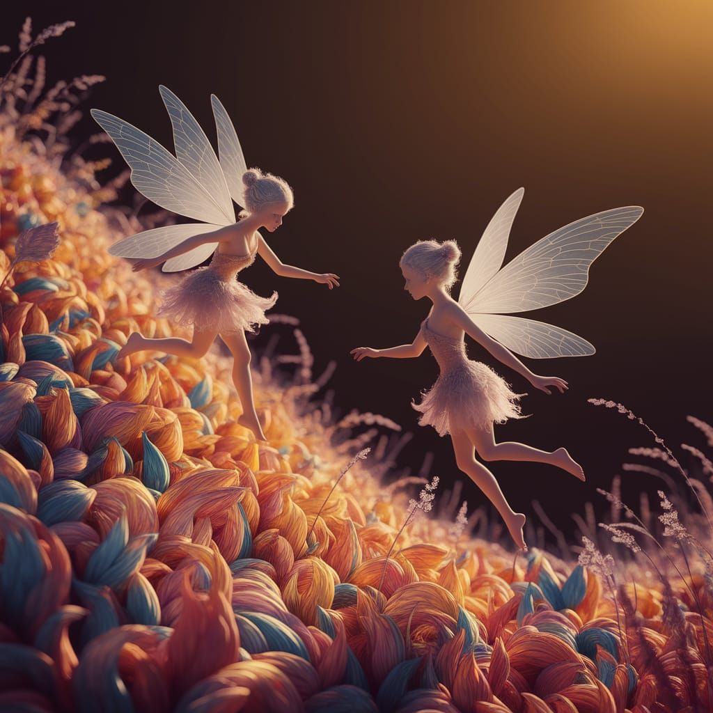 Ethereal Fairies in the Style of Filonov and Matisse