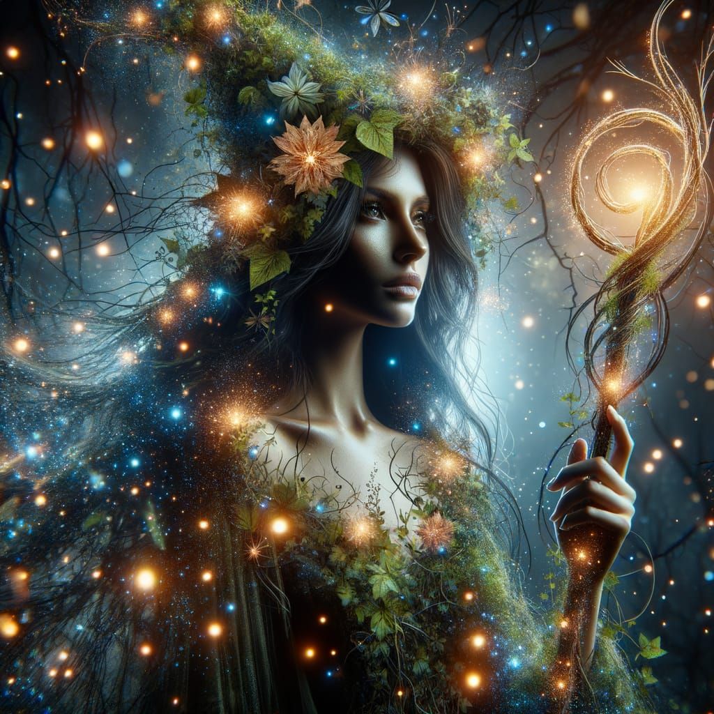 Enchantress of the Enchanted Forest Double Exposure