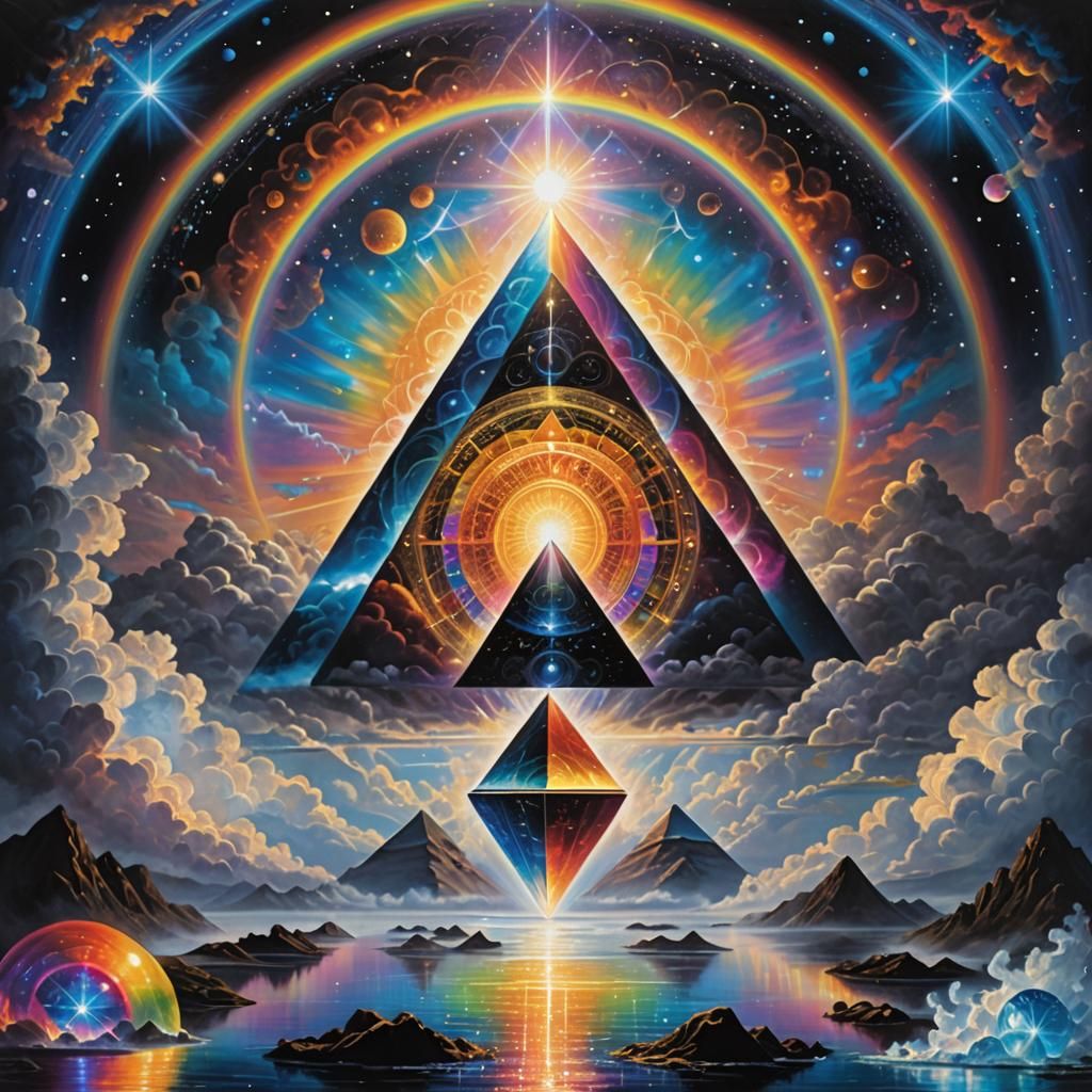 Divine Sky Spell in Opalescent Style