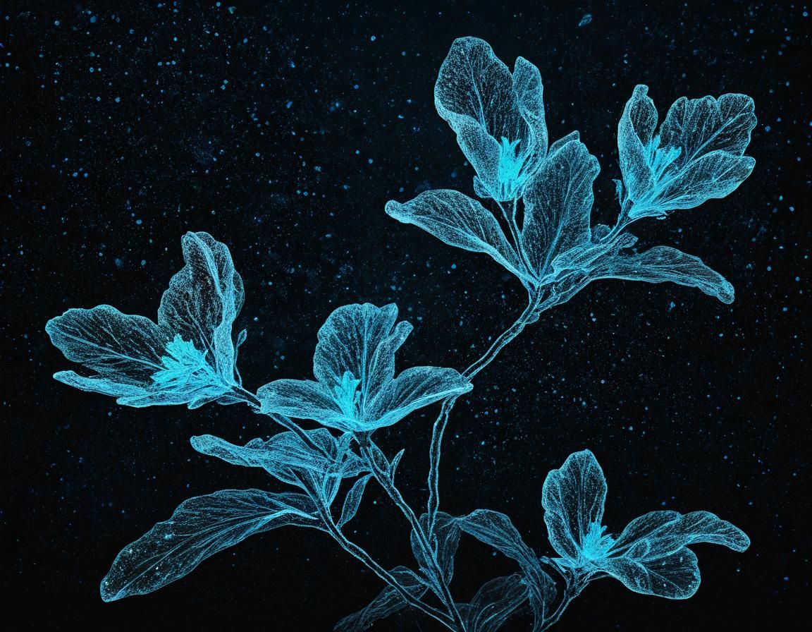 Ethereal Abstract Floral Art in Impasto Style