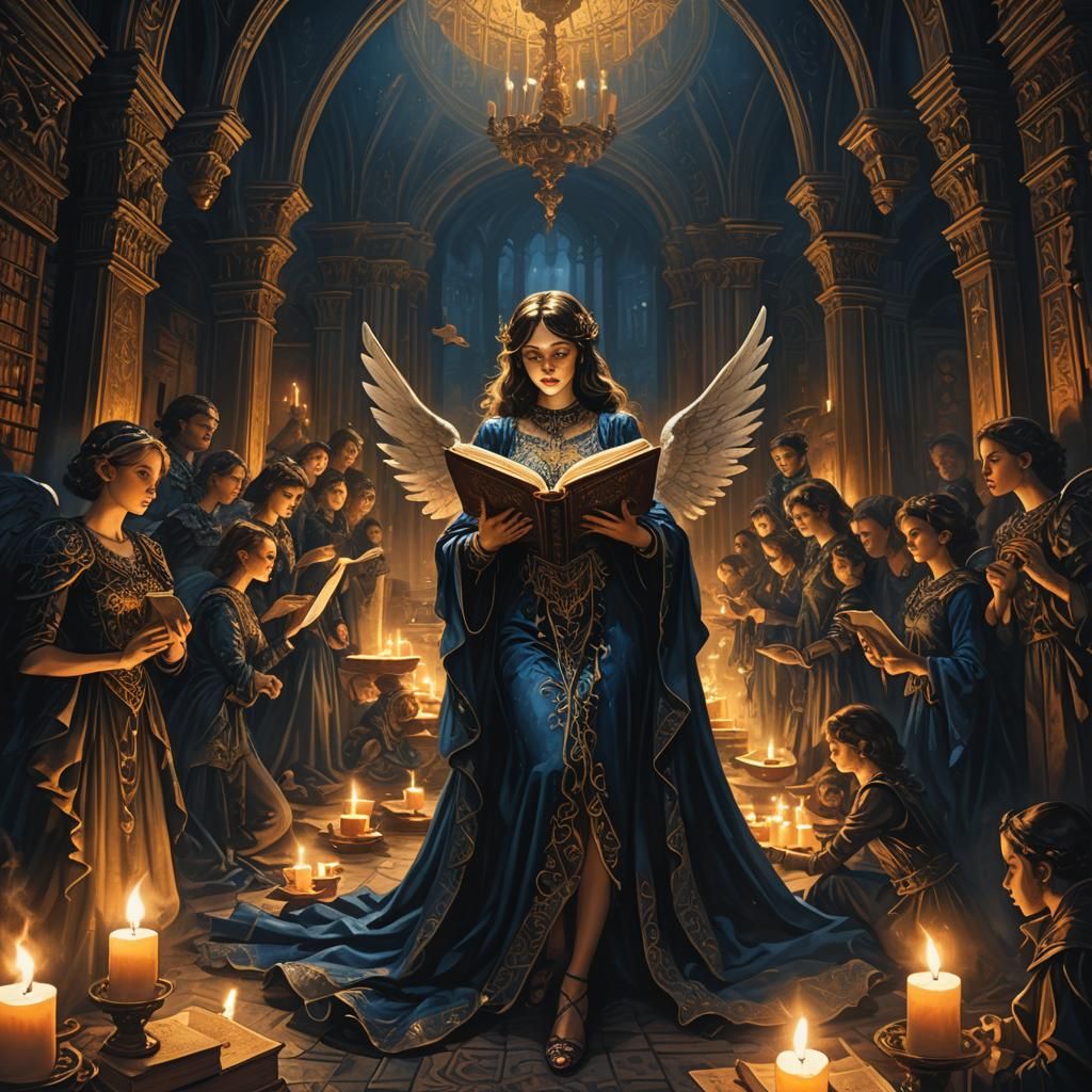 Fallen Angels and Chorus Girl in Dark Fantasy