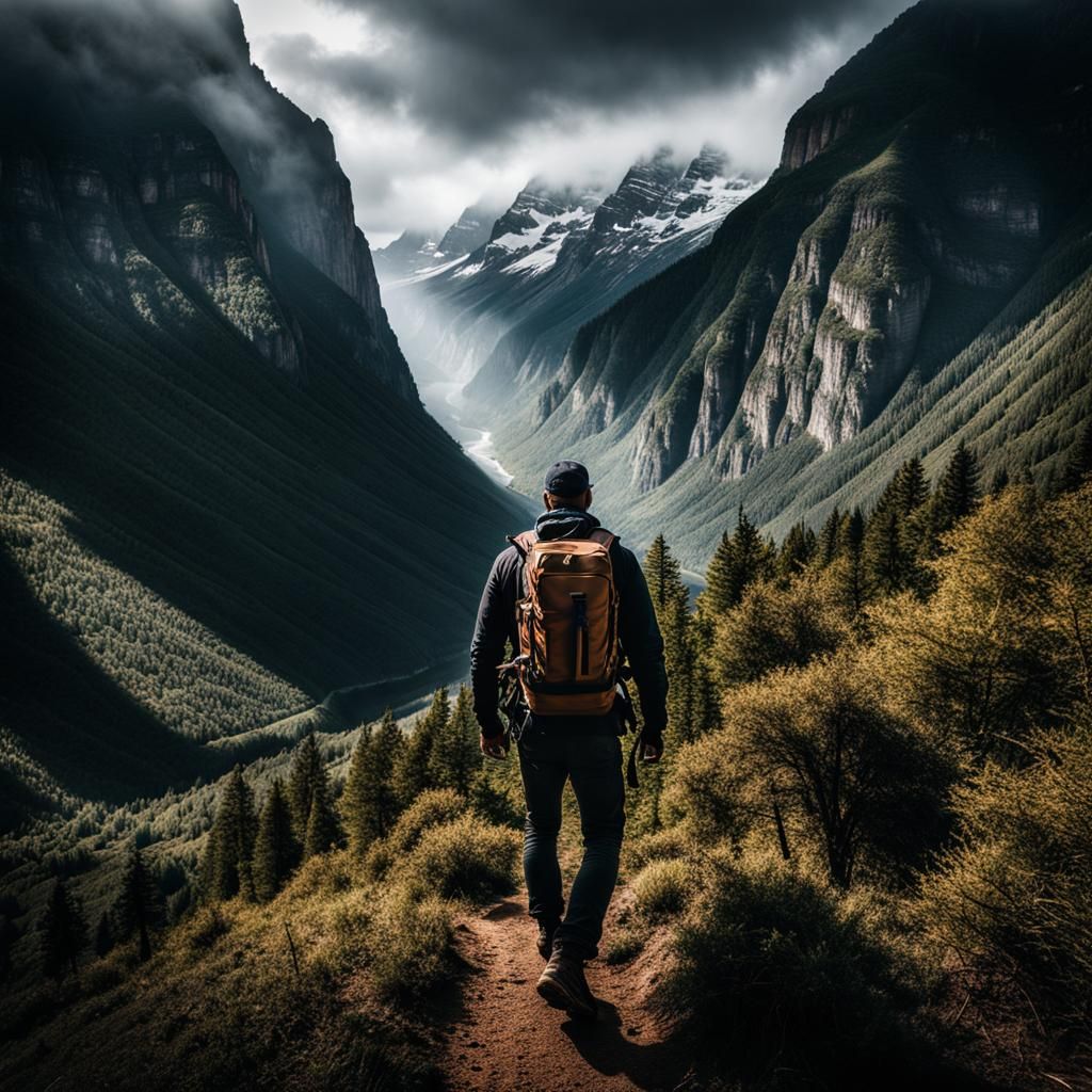 Hyperrealistic Man's First Day of Adventure