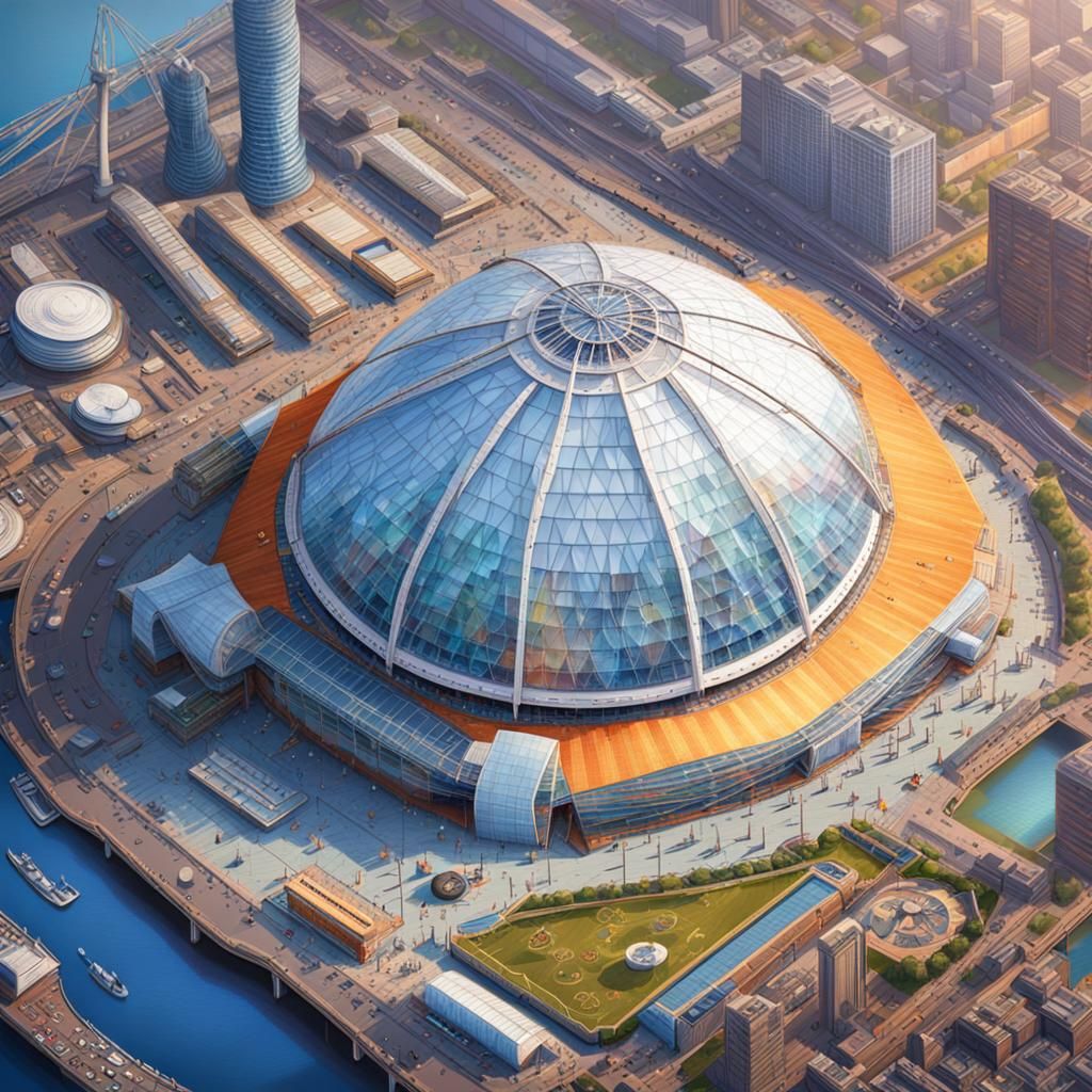 Millennium Dome: Hyperrealistic Splash Art Concept