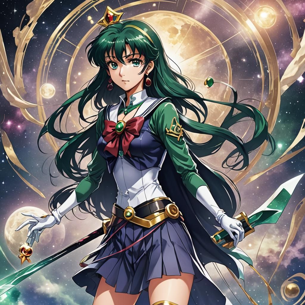 Princess Sailor Pluto in Anime Style
