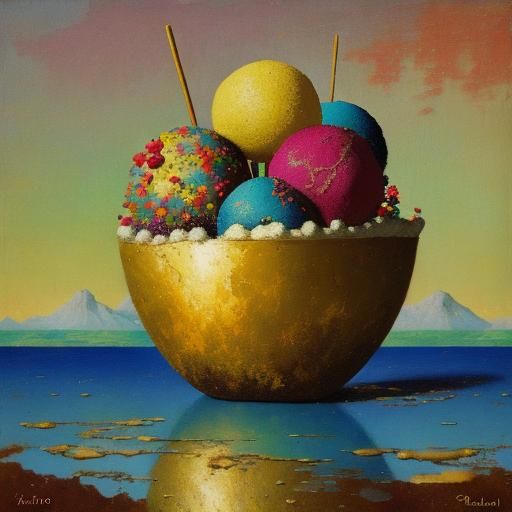 Surreal Cake Pops as Oil Painting