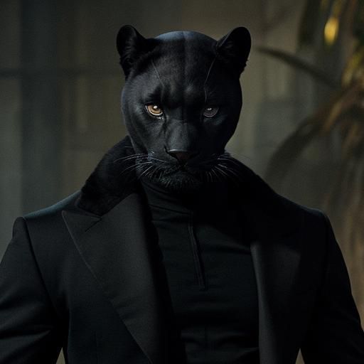 James Bond as a Black Panther Animal