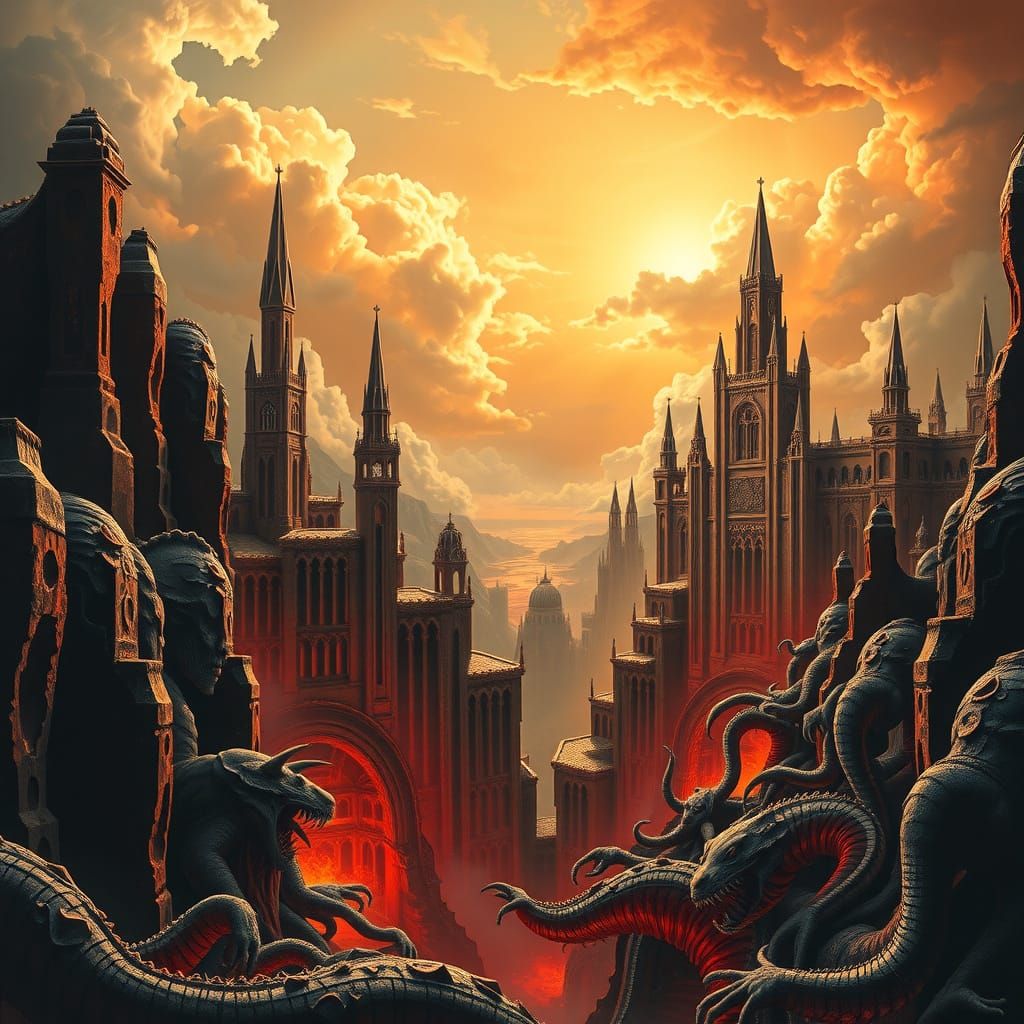 Divine Comedy Landscape: Heaven and Hell in Surreal Beauty