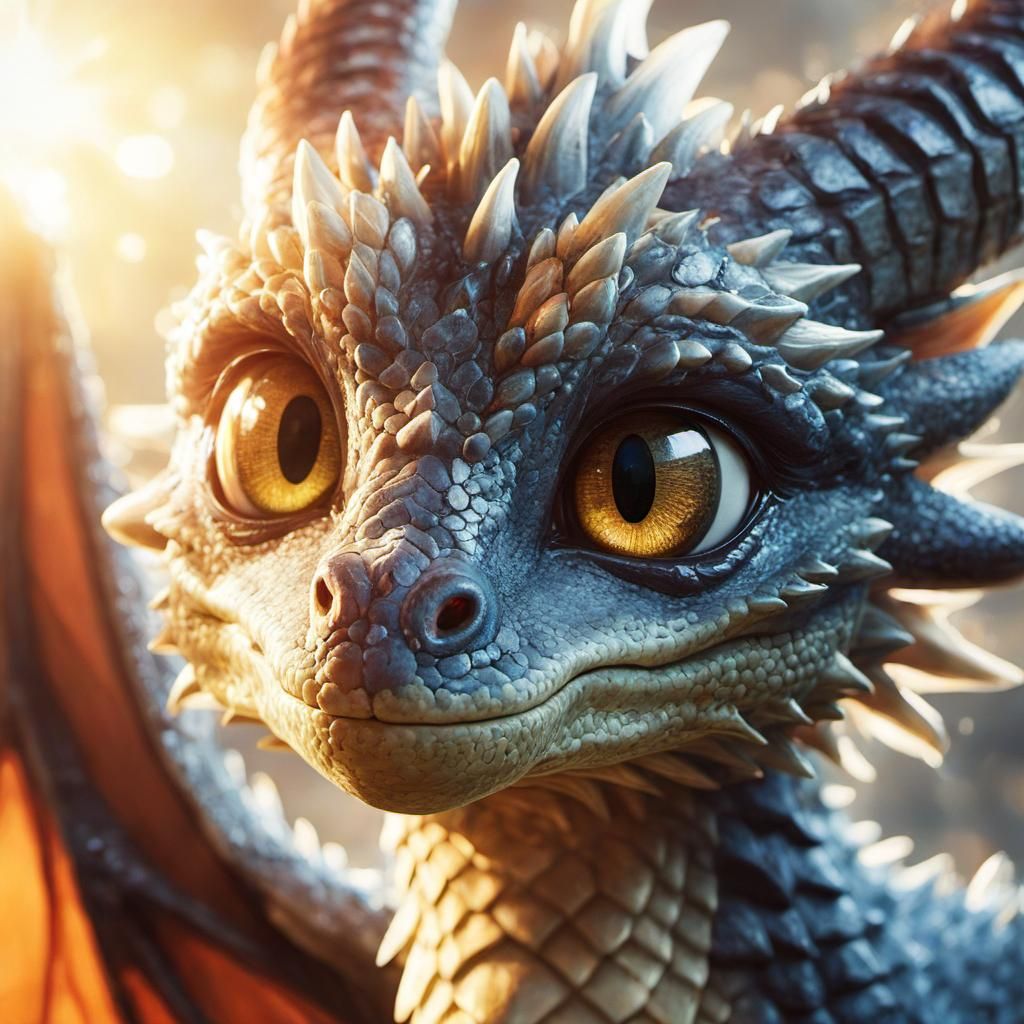 Adorable Dragon Portrait in Anime Style