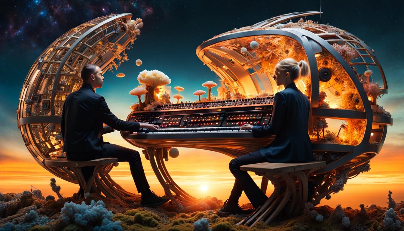 Ethereal Figures Compose Surreal Poems: Digital Art