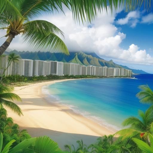 Hawaii Postcard View Bathed in Sunshine