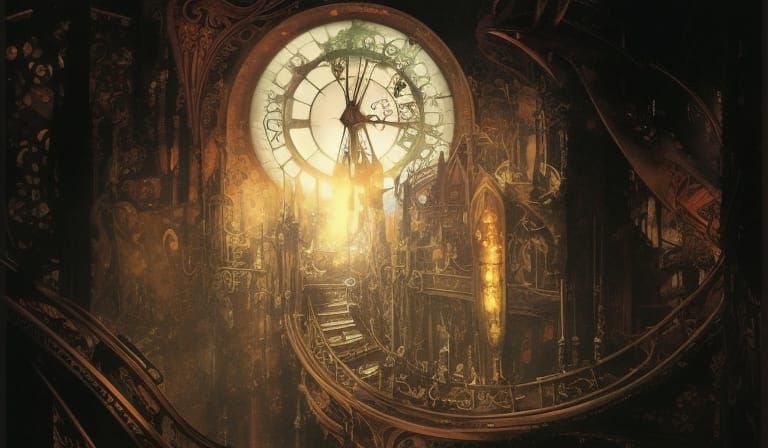 Fantasy Fortress Castle in Art Nouveau Style